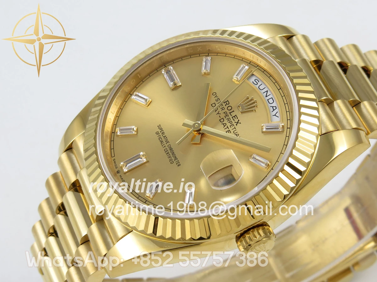 Rolex Day Date 40 YG 228238 QF YG Crystal Dial on President Bracelet VR3255 V8 (190g) - Image 5