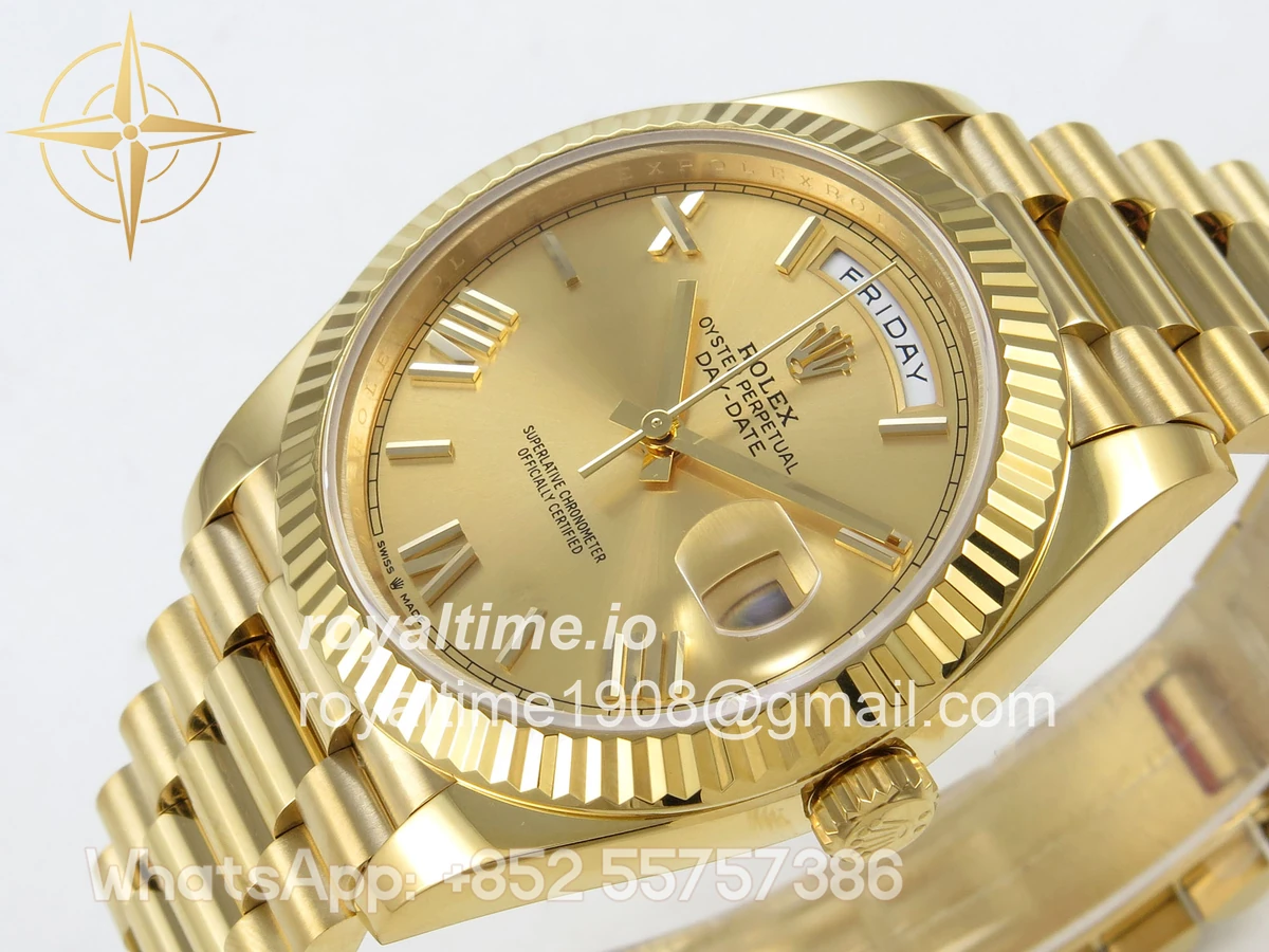 Rolex Day Date 40 YG 228238 QF YG Roman Dial on President Bracelet VR3255 V8 (190g) - Image 5