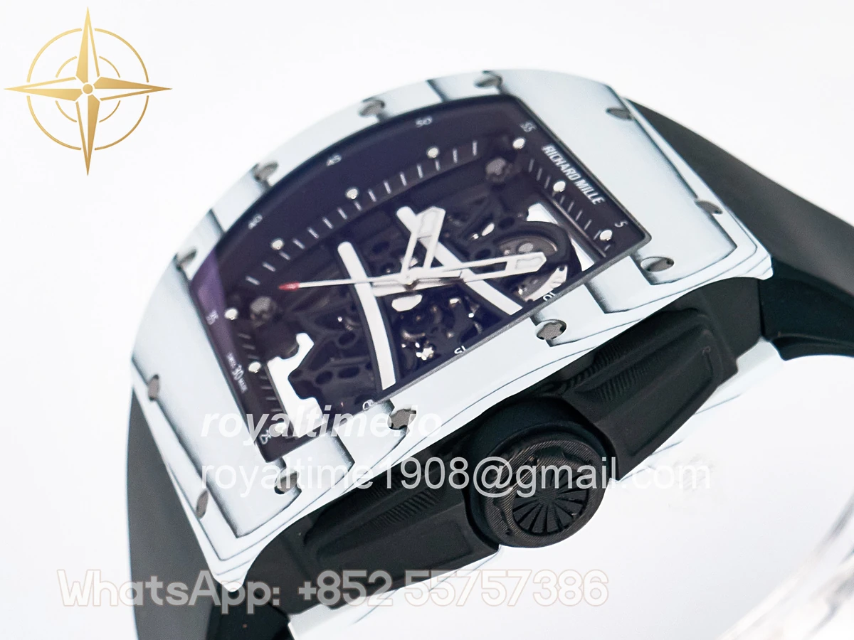 Richard Mille RM 61-01 Yohan Blake White NTPT ZF on Black Rubber Strap RMUL2 - Image 5