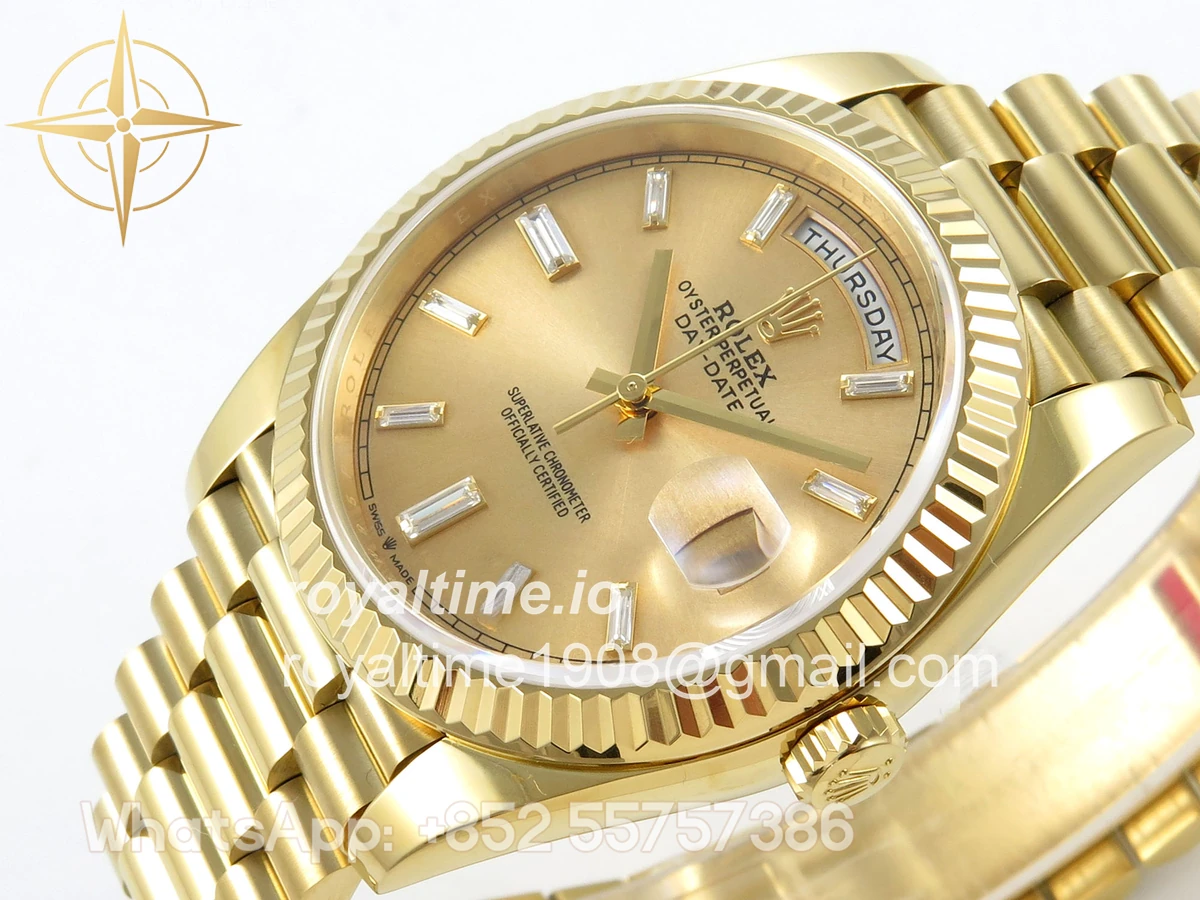 Rolex Day Date 40 YG TMF YG Diamonds Dial on President Bracelet VR3255 (Weighted) 208g - Image 5