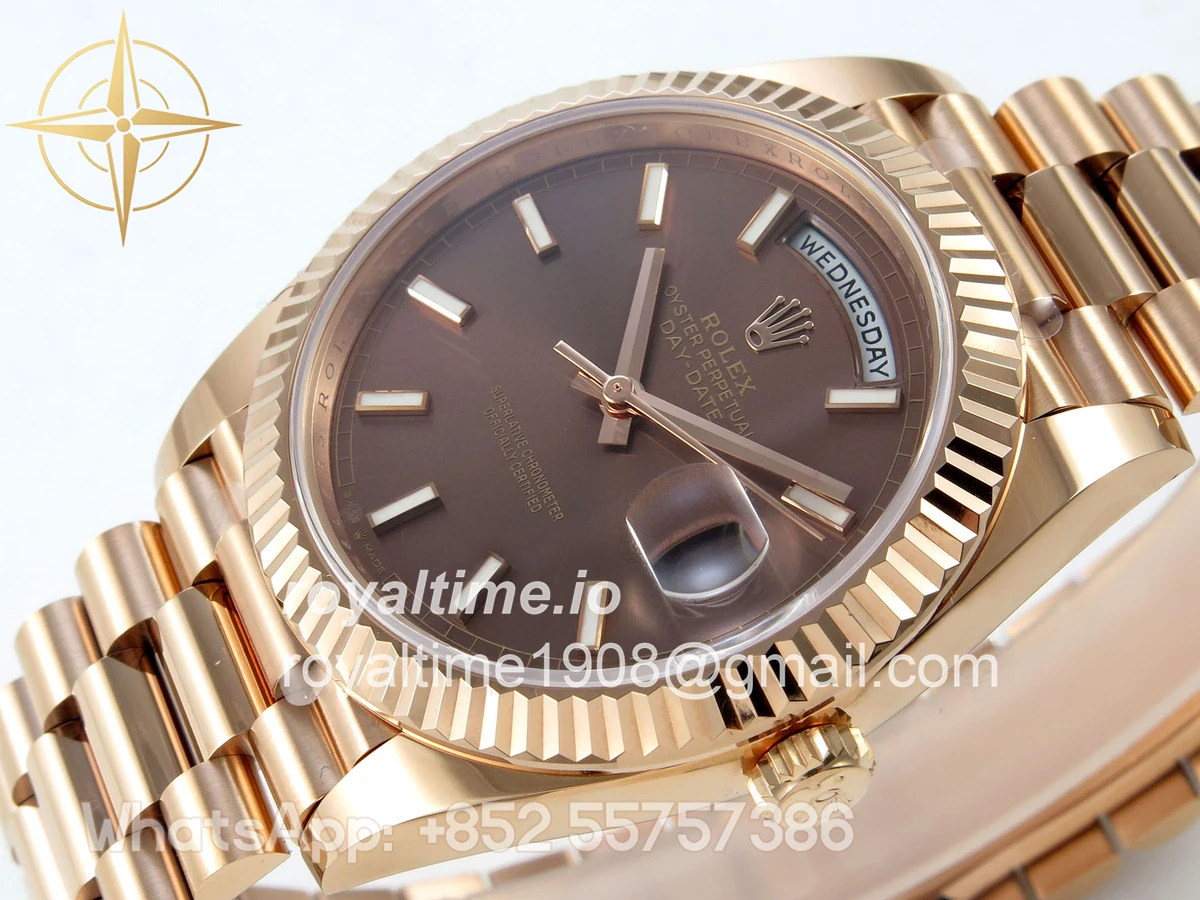Rolex DayDate 40 228235 ARF Brown Stick Dial on President Bracelet VR3255 - Image 5