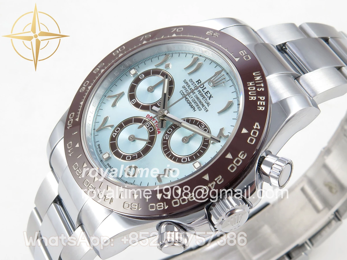 Rolex Daytona 116506 3CF Ice Blue Dial Arabic Markers on SS Bracelet SH4130 V2 - Image 5