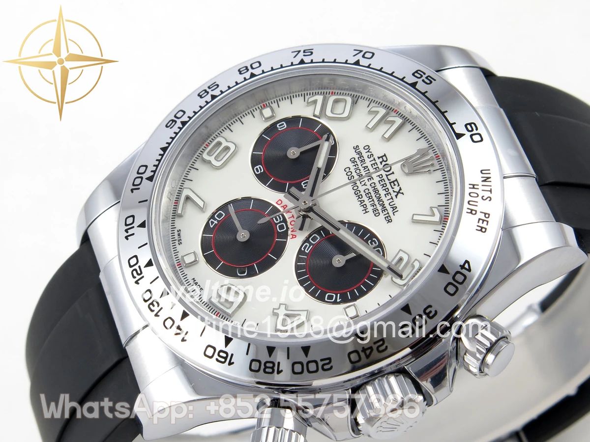 rolex Daytona 116519 QF White/Black Numeral Dial on Oysterflex Strap SA4130 V11 (Gain Weight) 160g - Image 5