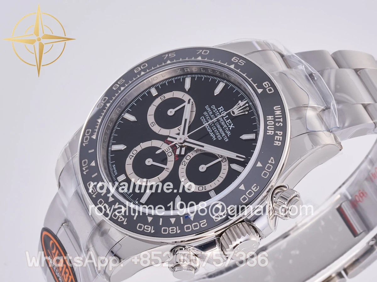 Rolex Daytona 126500 QF 904L Steel Black Dial on SS Bracelet JH4131 (Free Sprung) - Image 5