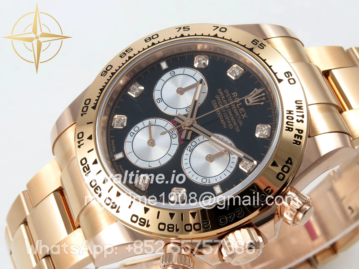 Rolex Daytona 126505 BTF Black/Silver Diamonds Dial on RG Braclet DD4131 (Weighted) 220g - Image 5