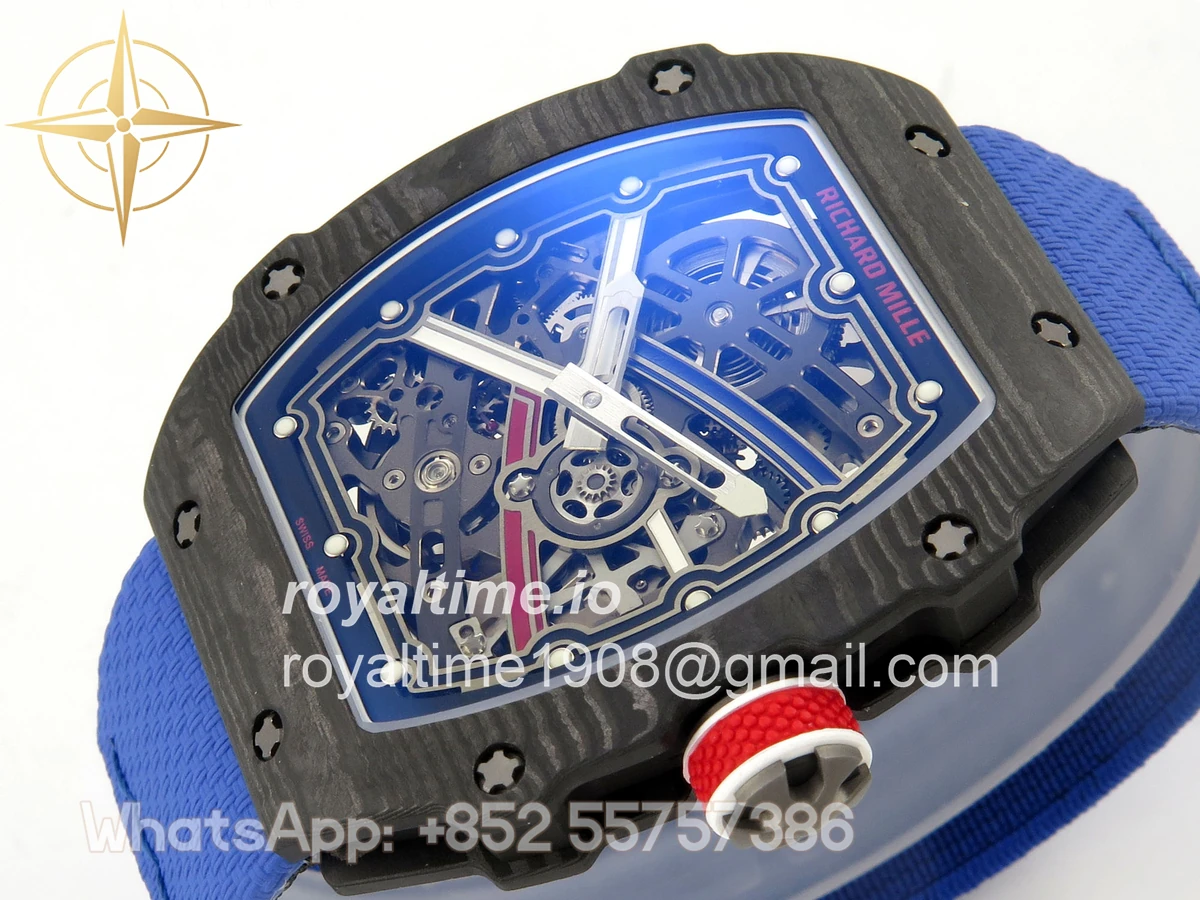 Richard Mille AVF RM67-02 France Black NTPT Spain Skeleton Dial on Blue Elastic strap CRMA7 - Image 5