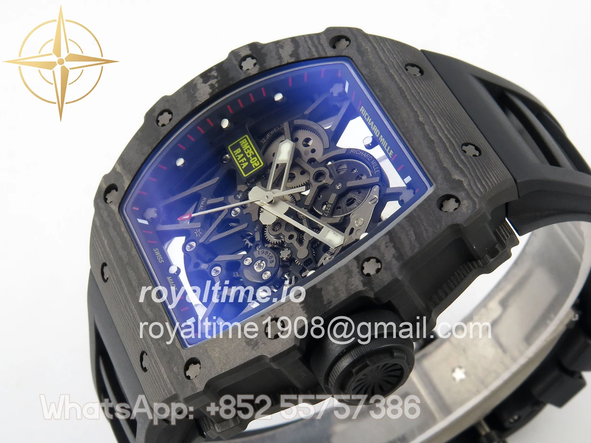 Richard Mille RM035-02 NTPT ZF Skeleton Dial on Black Rubber Strap RMAL1 V7 - Image 5