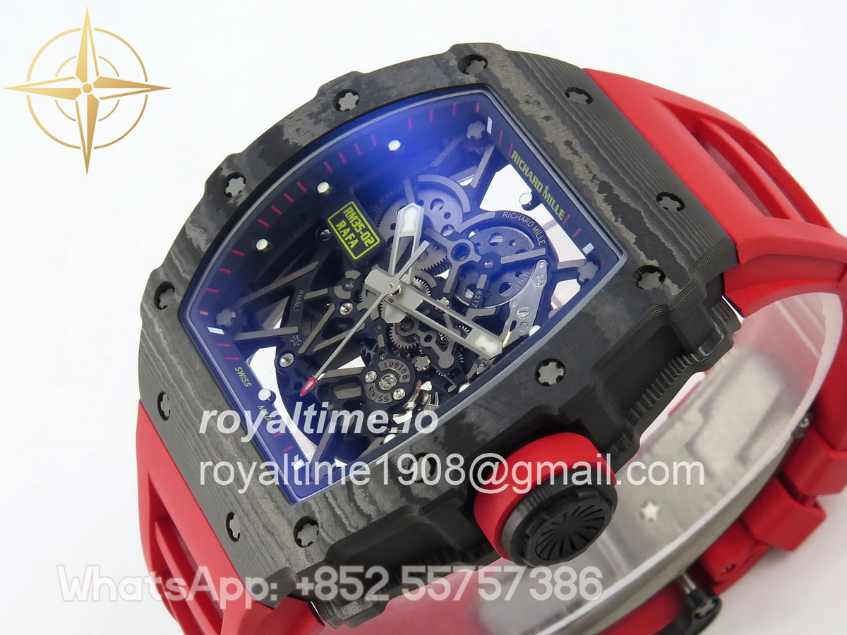Richard Mille RM035-02 NTPT ZF Skeleton Dial on Red Rubber Strap RMAL1 V7 - Image 5