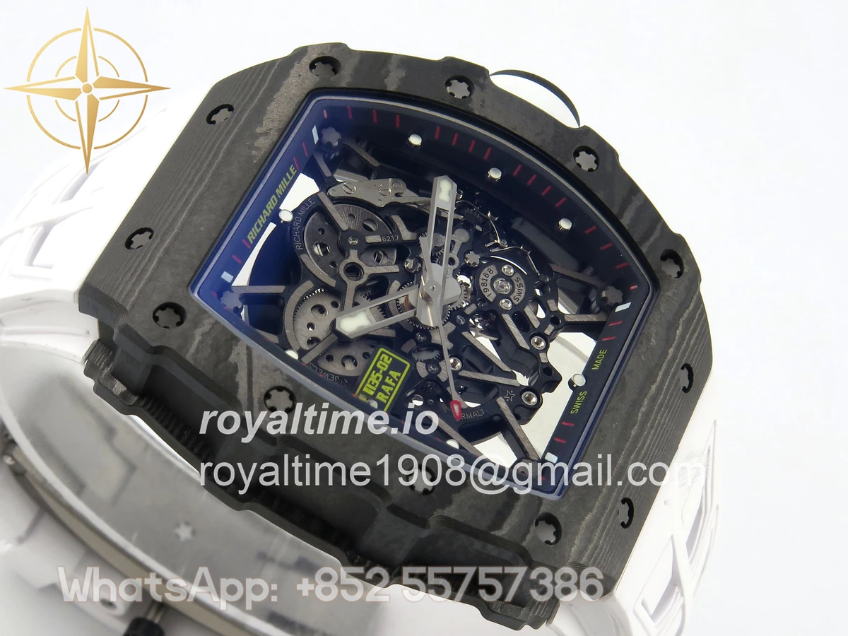 Richard Mille RM035-02 NTPT ZF Skeleton Dial on White Rubber Strap RMAL1 V7 - Image 5