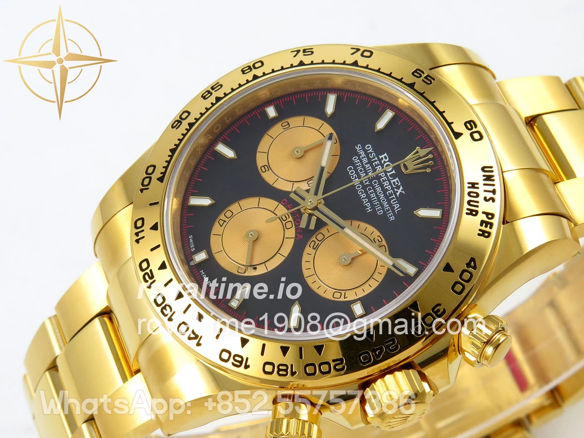 Rolex Daytona 126508 BTF Black/YG Dial on YG Braclet DD4131 (Weighted) 220g - Image 5