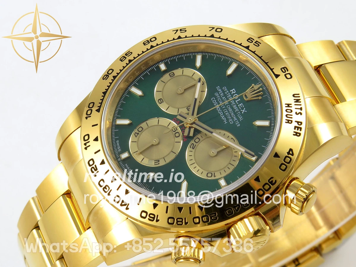 Rolex Daytona 126508 BTF Green/YG Dial on YG Braclet DD4131 (Weighted) 220g - Image 5