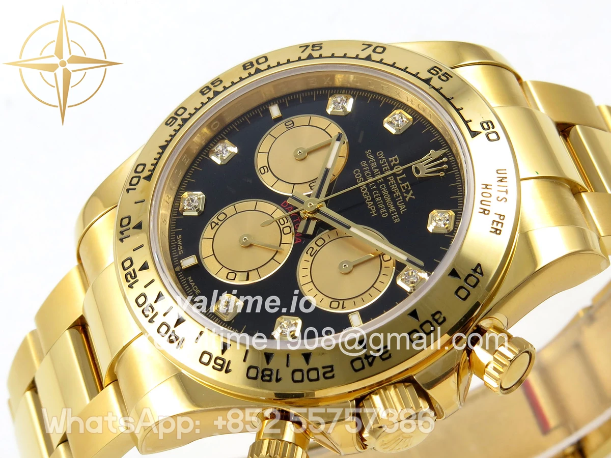 Rolex Daytona 126508 YG UFO Black/YG Diamonds Dial on YG Bracelet UF4131 (Free Sprung) - Image 5