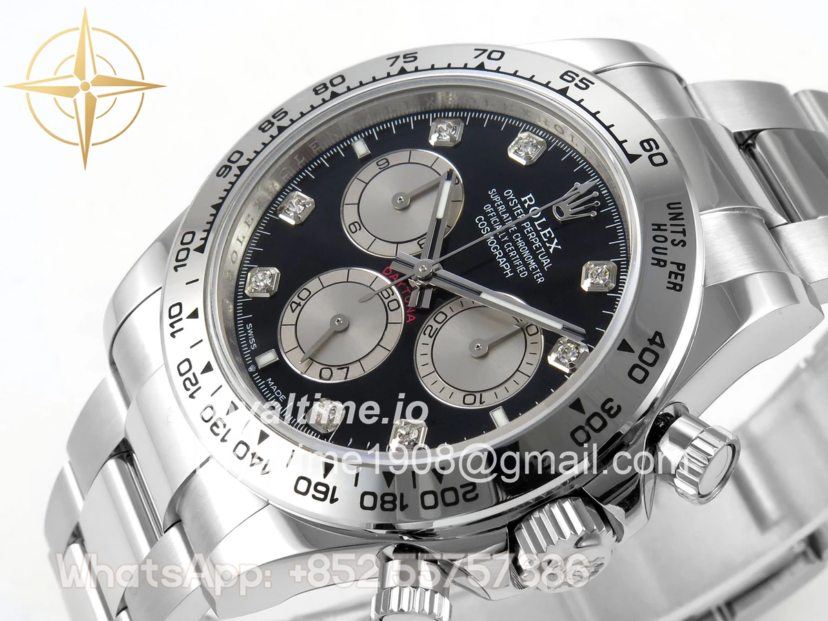 Rolex Daytona 126509 904L SS UFO Black Dial Silver Subdial Diamond Marker On 904L SS Bracelet UF4131 (Free Sprung) - Image 5