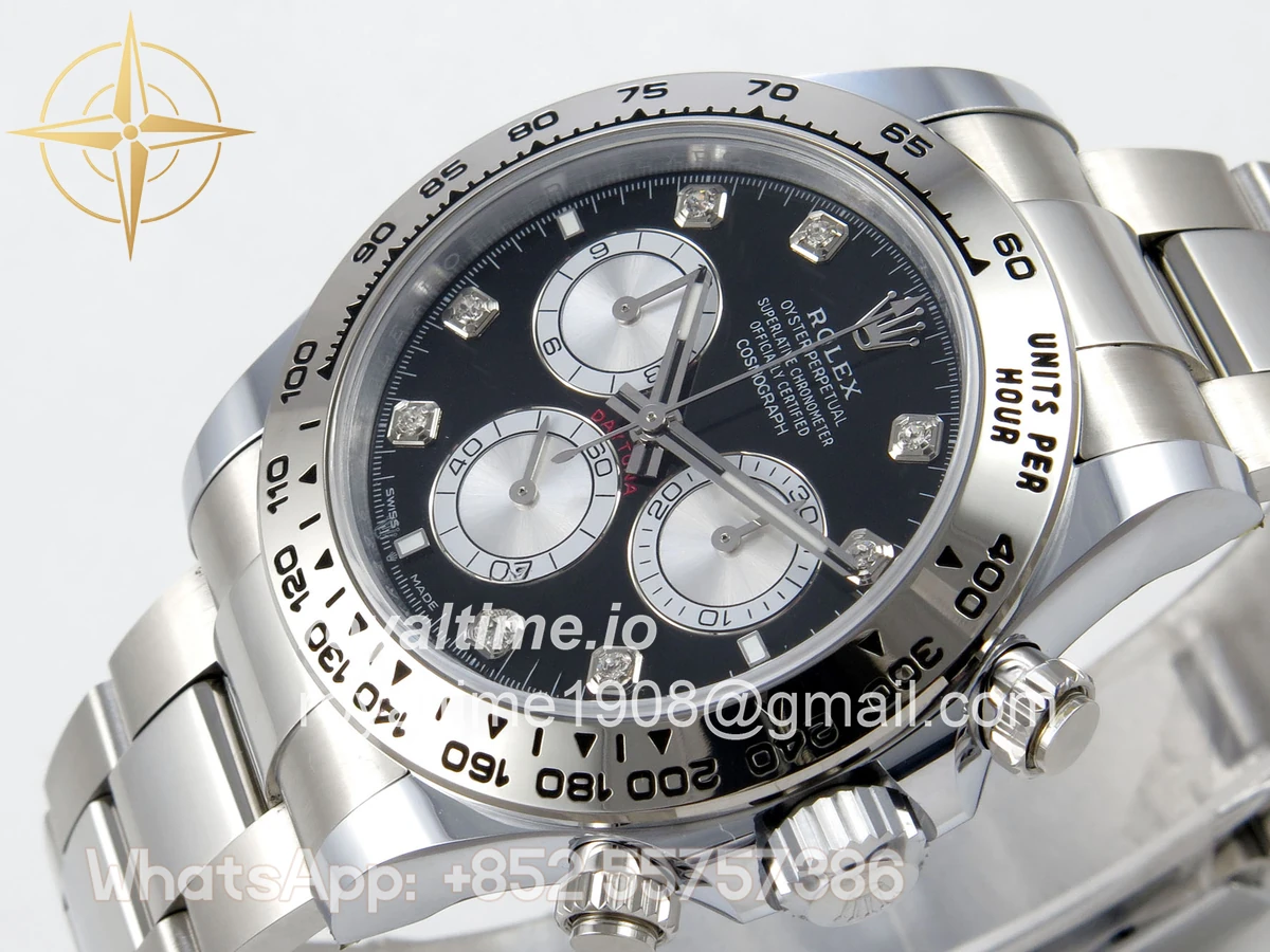 Rolex Daytona 126509 BTF Black/Silver Diamonds Dial on SS Braclet DD4131 (Weighted) 220g - Image 5