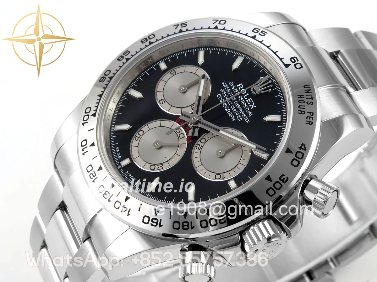 Rolex Daytona 126509 904L SS UFO Black Dial Silver Subdial On 904L SS Bracelet UF4131 (Free Sprung) - Image 5