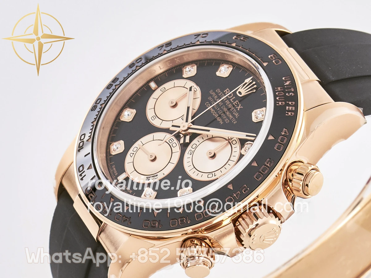 Rolex Daytona 126515 TMF Black/RG Diamonds Dial on Oysterflex Strap DD4131 - Image 5