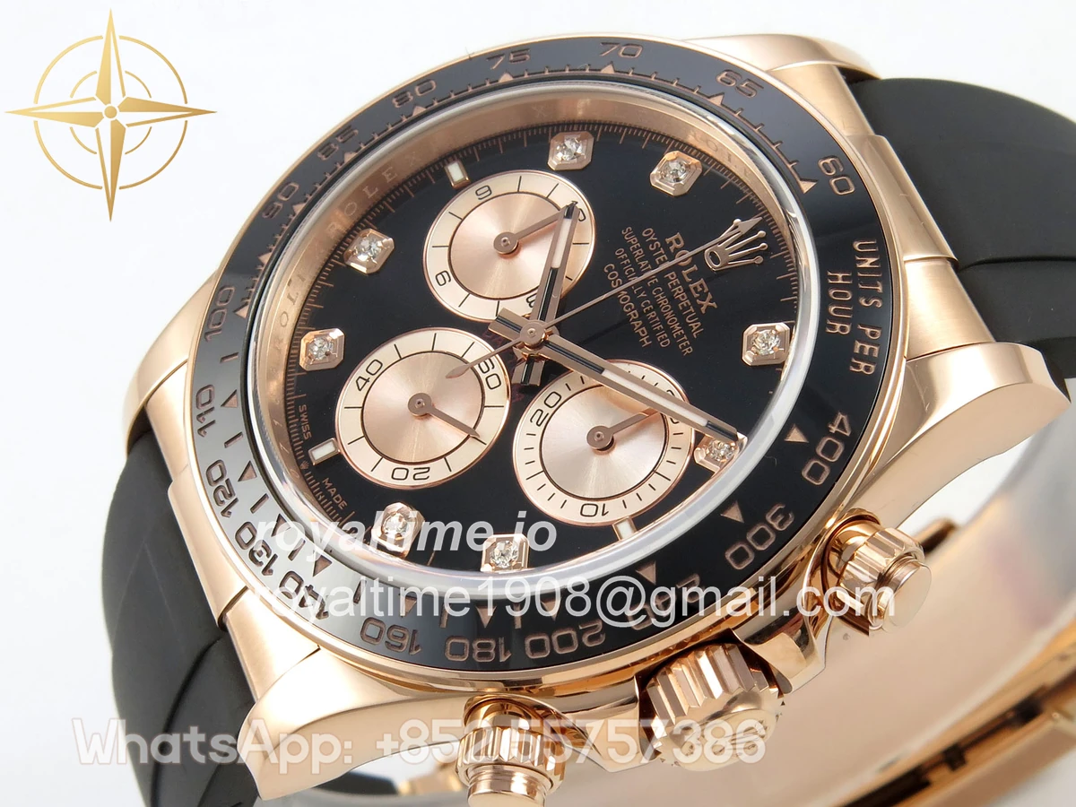 Rolex Daytona 126515 TMF Black/RG Diamonds Dial on Oysterflex Strap DD4131(162g) - Image 5