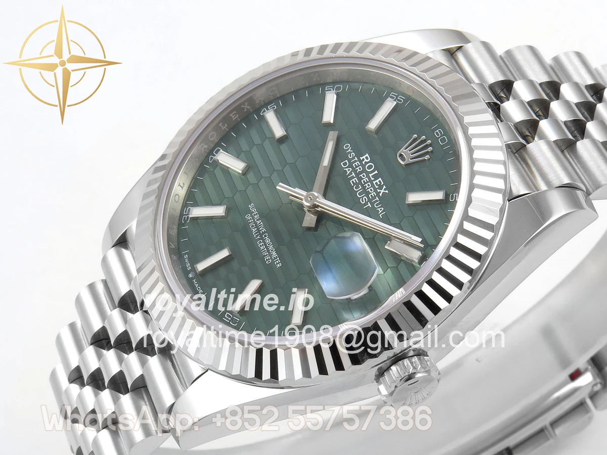 Rolex DateJust 41 126334 SCF 904L Steel Green Textured Stick Dial on Jubilee Bracelet A3235 - Image 5