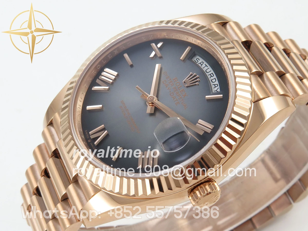 Rolex Day Date 40 RG 228235 QF Gray Roman Dial on President Bracelet A2836 V6 (200g) - Image 5