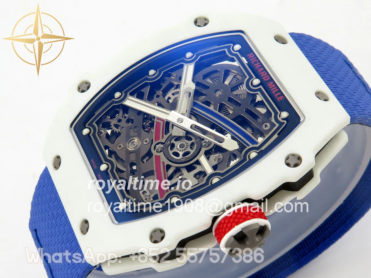 Richard Mille AVF RM67-02 France White NTPT Spain Skeleton Dial on Blue Elastic strap CRMA7 - Image 5