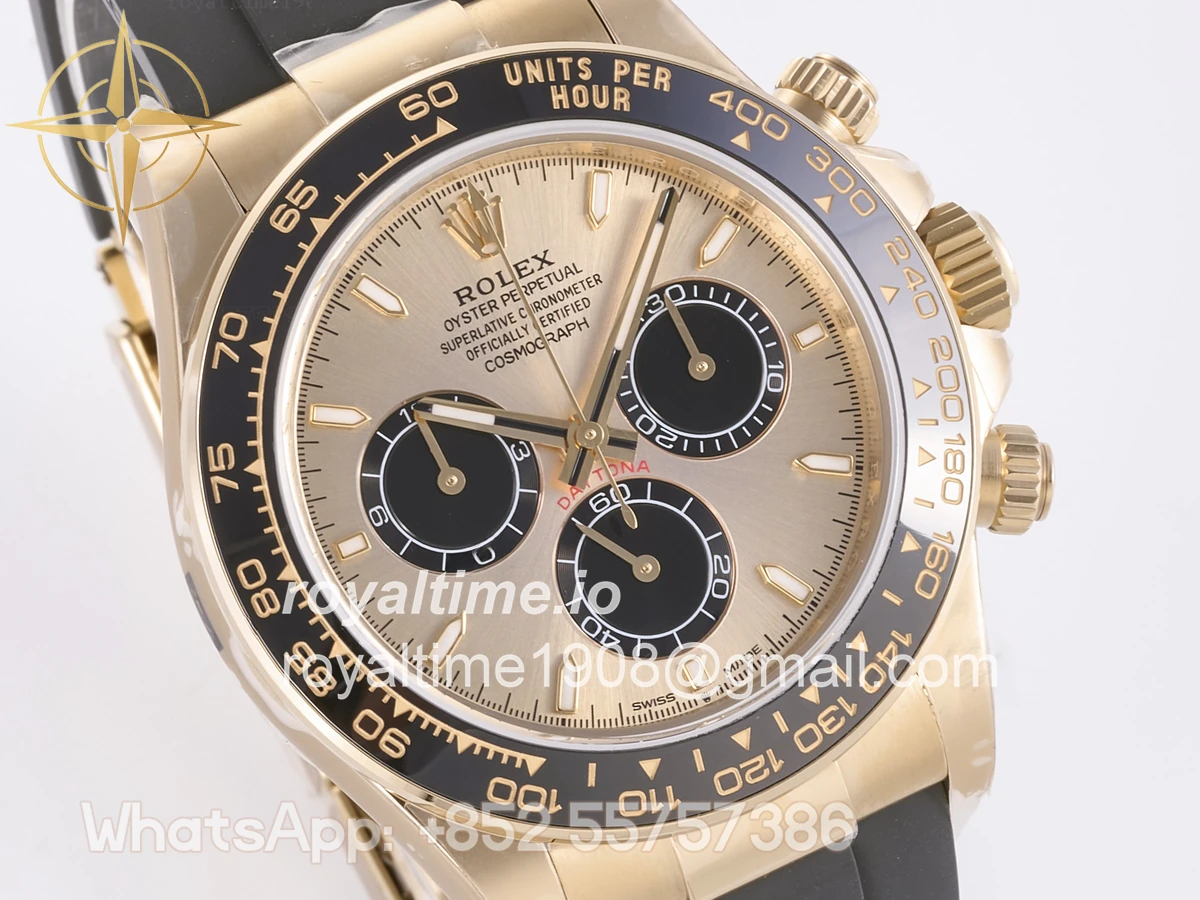 Rolex Daytona 126518 3BF YG/Black Dial Sticks Markers on Oysterflex Strap Weighted 160g - Image 5