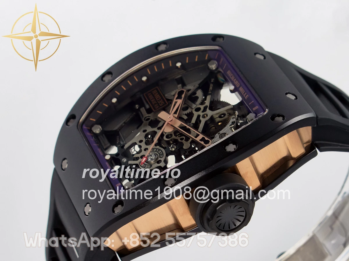 Richard Mille RM035-02 RG Black Ceramic SONIC Skeleton Dial on Black Rubber Strap RMUL1 - Image 5