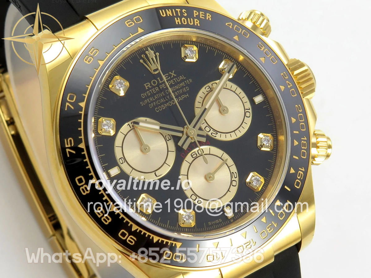 Rolex Daytona 126518 ARF Black/YG Diamonds Dial on Oysterflex Strap DD4131 V2 (Weighted) - Image 5