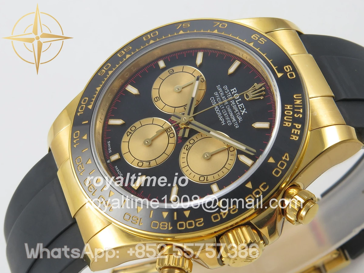 Rolex Daytona 126518 QF Black/YG Dial on Oysterflex Strap JH4131 V18 (Free Sprung) Weighted 157g - Image 5