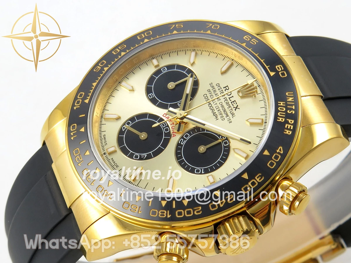 Rolex Daytona 126518 QF YG/Black Dial on Oysterflex Strap JH4131 V18 (Free Sprung) Weighted 157g - Image 5