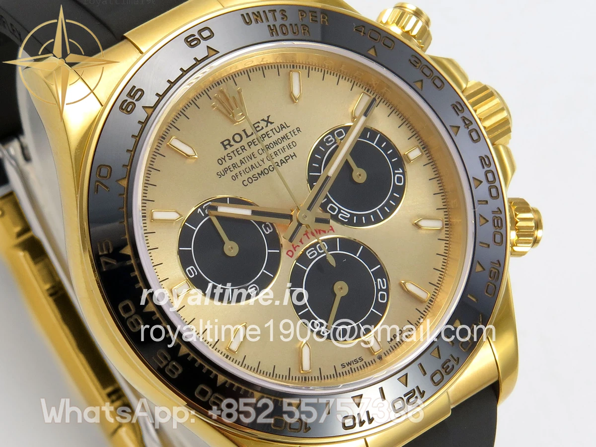 Rolex Daytona 126518 TMF YG/Black Dial on Oysterflex Strap SH4131 (Weighted) - Image 5