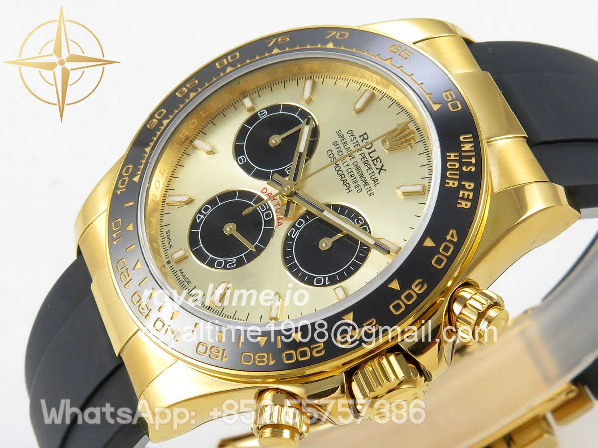 Rolex Daytona 126518 UFO YG/Black Stick Dial on Oysterflex Strap UF4131 - Image 5