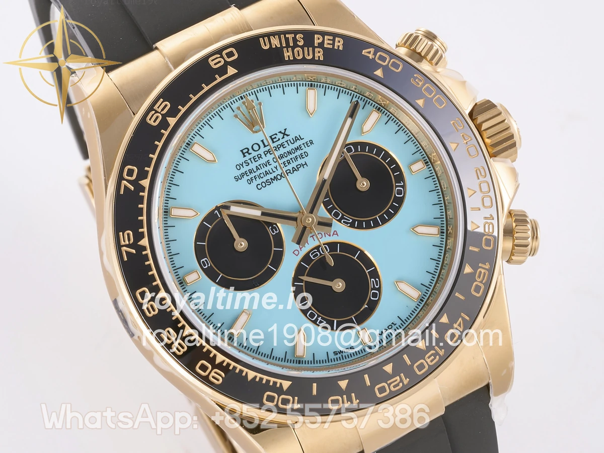 Rolex Daytona 126518 YG 3BF Tiffany Dial Sticks Markers on Oysterflex Strap Weighted 160g - Image 5