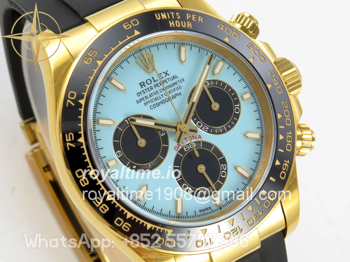 Rolex Daytona 126518 YG Clean Plus Tiffany Blue Dial on Black Rubber Strap DD4131 - Image 5
