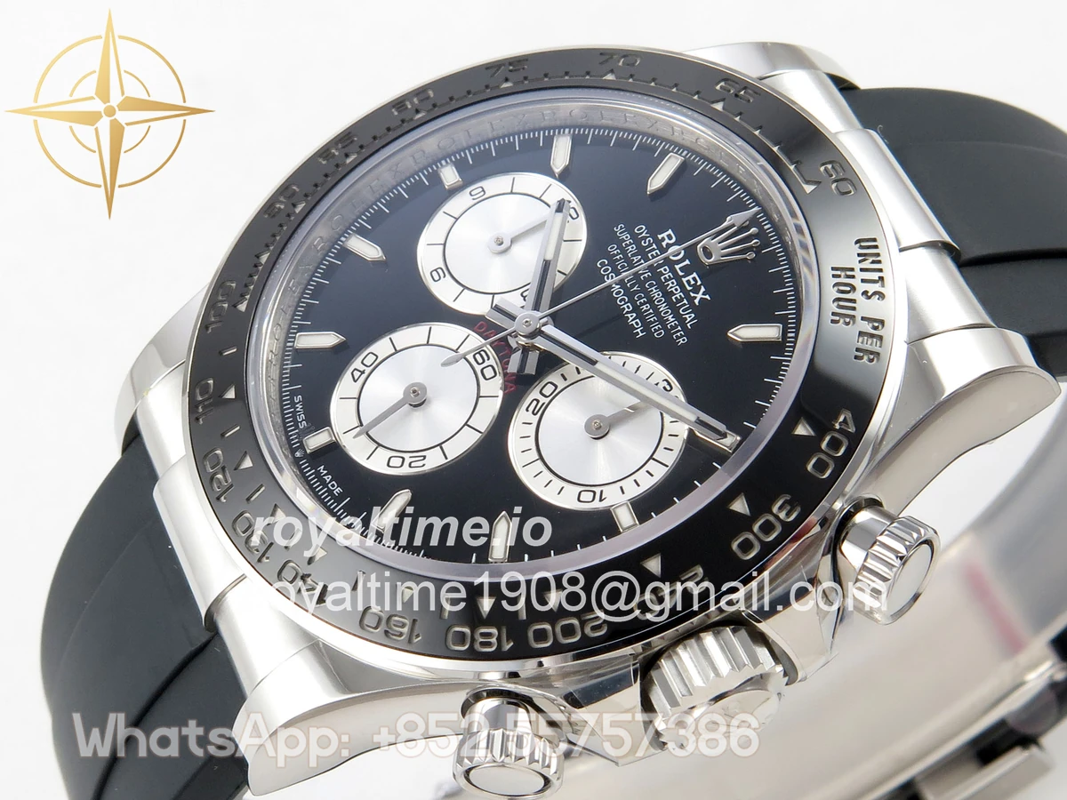 Rolex Daytona 126519 AVF Black/Silver Dial on Oysterflex Strap DD4131 (Mod) - Image 5