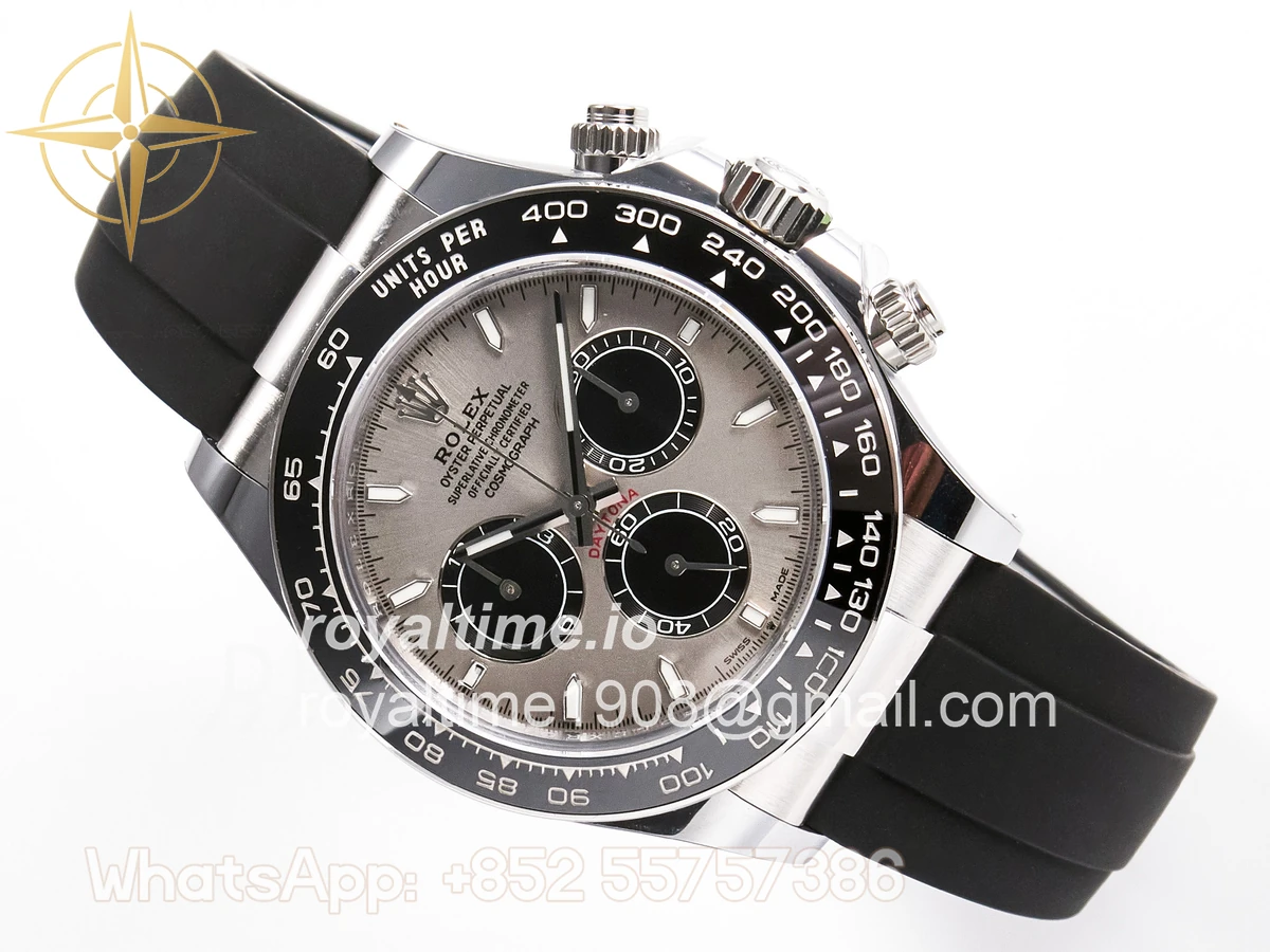Rolex Daytona 126519 SS ARF Silver/Black Stick Dial on Oysterflex Strap DD4131 V2 (Weighted) - Image 5