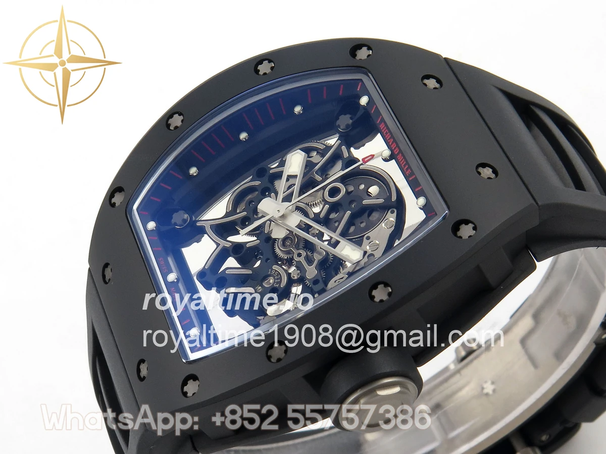 Richard Mille RM055 Black Ceramic APSF on Black/Red Inner Bezel on Black Rubber Strap RMUL2 - Image 5