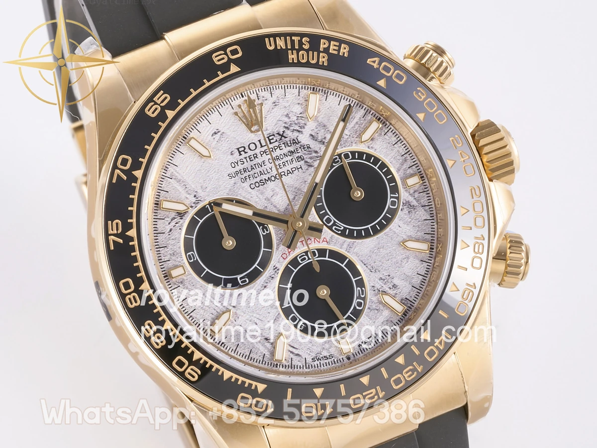 Rolex Daytona 126518 YG 3BF Real Meteorite Dial Sticks Markers on Oysterflex Strap Weighted 160g - Image 5