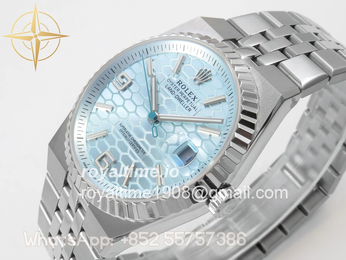 Rolex Land Dweller 127336 DIWF Ice Blue Dial on SS Bracelet A7135 - Image 5