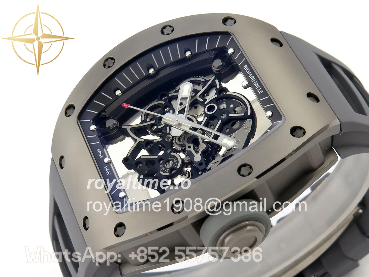 Richard Mille AVF RM055 Gray Cemira on Gray Rubber Strap Vaucher RMUL2 Free Sprung (Mod) - Image 5