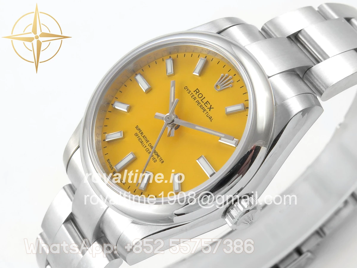 Rolex Oyster Perpetual 31mm 277200 DIWF Yellow Dial on SS Bracelet A2232 - Image 5
