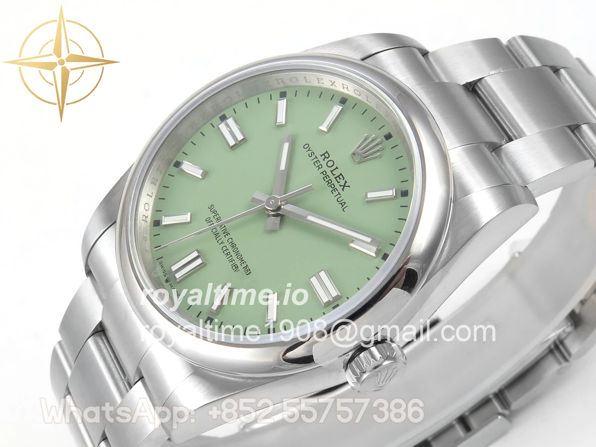 Rolex Oyster Perpetual 36mm 126000 QF 904L Steel Pistachio Green Dial on SS Bracelet A23J - Image 5