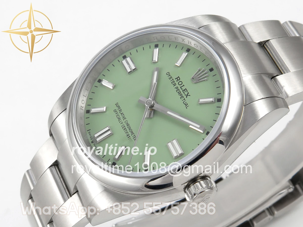 Rolex Oyster Perpetual 36mm 126000 QF 904L Steel Pistachio Green Dial on SS Bracelet A2824 - Image 5