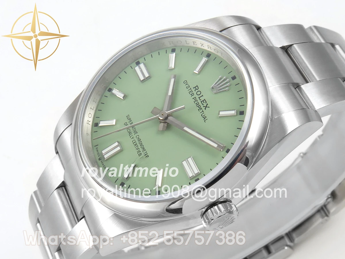 Rolex Oyster Perpetual 36mm 126000 QF 904L Steel Pistachio Green Dial on SS Bracelet VR3230 - Image 5