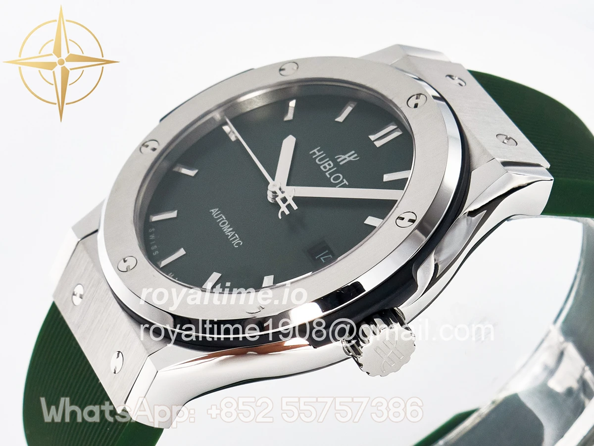 Hublot Classic Fusion Bang 42mm HBF Green Dial on Green Rubber Strap A2892 - Image 5