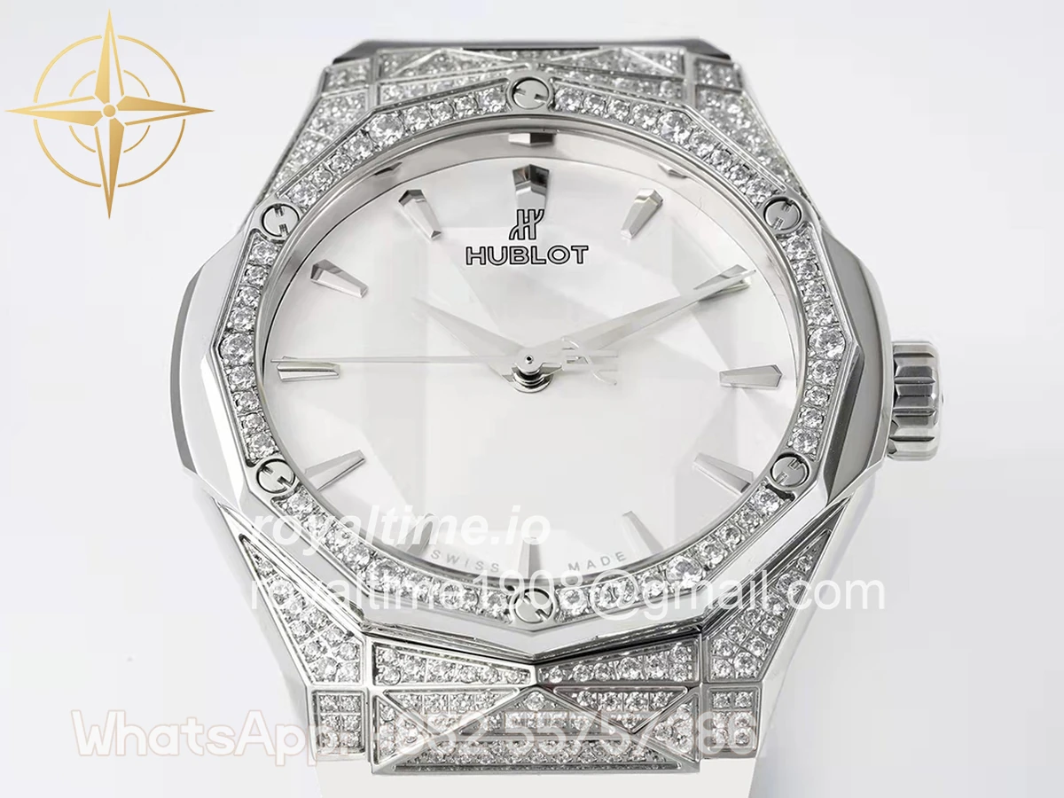 Hublot Classic Fusion Orlinski Titanium White Alternative Pave 40mm White Dial - Image 5