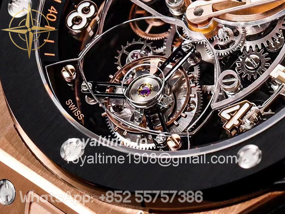 Hublot Classic Fusion Tourbillon 45mm with Ceramic Bezel Skeleton Dial in Rose Gold - Image 5