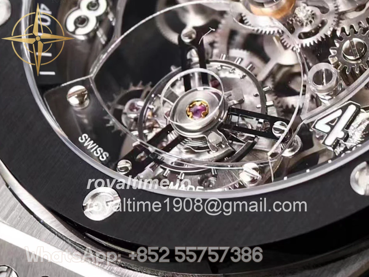 Hublot Classic Fusion Tourbillon 45mm with Ceramic Bezel Skeleton Dial in Steel - Image 5