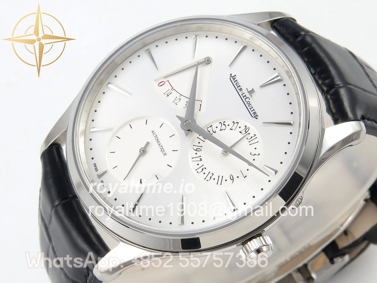 Jaeger-LeCoultre Master Ultra Thin Power Reserve SS APSF Silver Dial on Black Leather Strap DD938 - Image 5