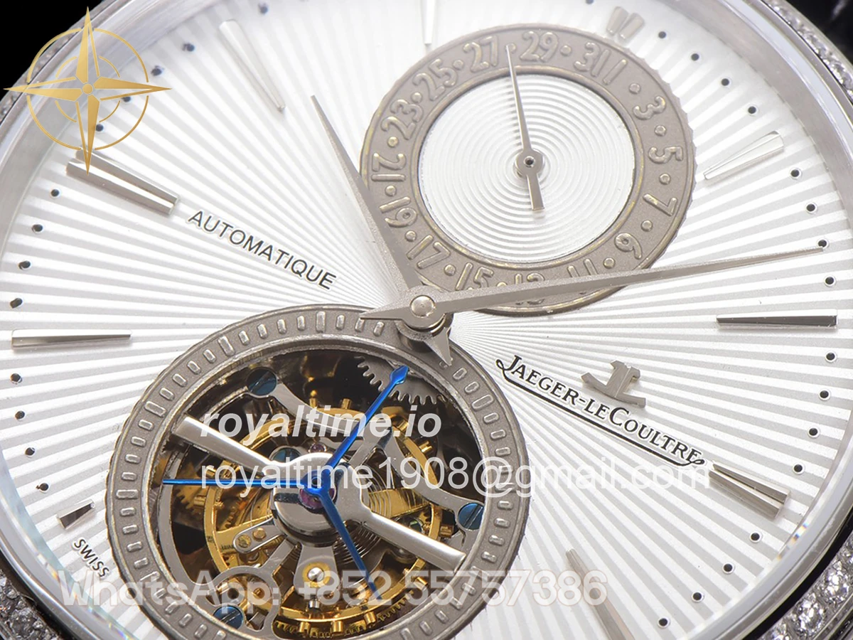 Jaeger-LeCoultre Master Ultra Thin Tourbillon White Dial with Diamond Bezel in White Gold - Image 5