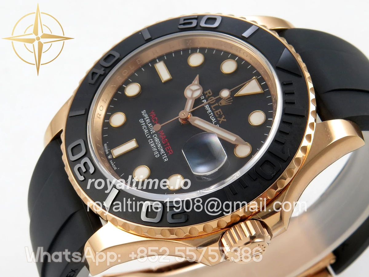Rolex Yacht-Master 126655 SCF 3D Black Ceramic Bezel on Black Rubber Strap DD3235 - Image 5